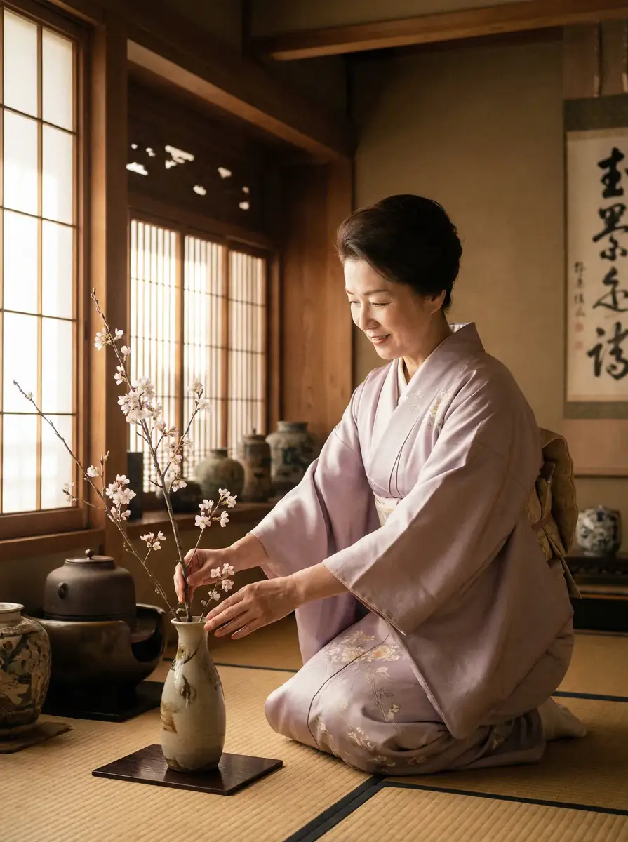 一位优雅的 里番库 - 里番库官方入口 | 深度揭秘影院里番库资源站 在和室中插花